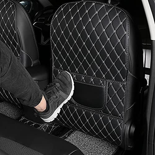 ZHOUFUDA Auto Rücksitz Anti Kick Pad für Mercedes Benz CLA CLA180 CLA200 CLA250 CLA260, Autositz Rückenlehnenschutz Autositz Kick Mat Leder Wasserdicht, Autositz Rückenlehne Protector,C/BLACKBEIGE