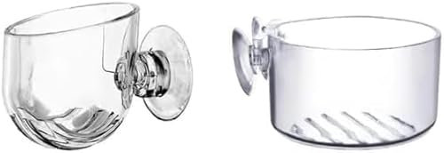 Cldaisy 2Pcs Aquarium Plant Pot, Glass Fish Tank Plants Holder Aquarium Planter, Aquarium Decoration Plants Cup with Suction Cups for Fish Tank Ornament Aquarium Decor