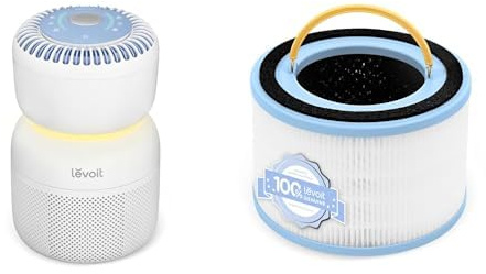 LEVOIT Luftreiniger HEPA mit 5 Sensoren Filter für Allergiker & 1Pack Ersatzfilter für Luftreiniger Sprout gegen Staub Pollen Schimmel