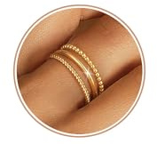 ZHESHY 3pcs Gold Silber Ring Damen 1,3 Mm Dünn Goldene Rings 14k Vergoldete Silberring Wasserfest Hypoallergene Stapeln Schmal Ringe Set Geschenke Schmuck Frauen Verlobungsring Eheringe Größe 52-65