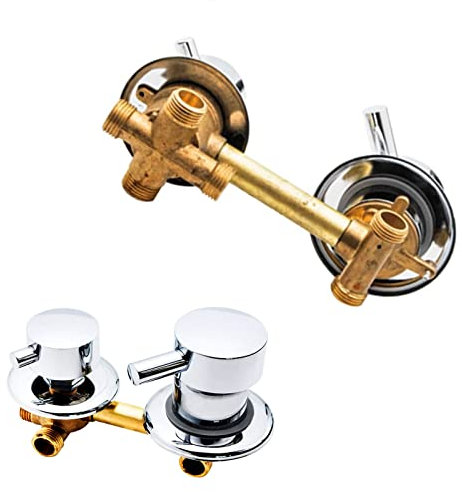 4 Way Solid Brass Shower Diverter Valve Adjustable Cold & Hot Water Mixer 9cm/10cm/12.5cm/14.5cm Hole Distance Bathtub Faucet for Shower Cabin & Steam Room G1/2