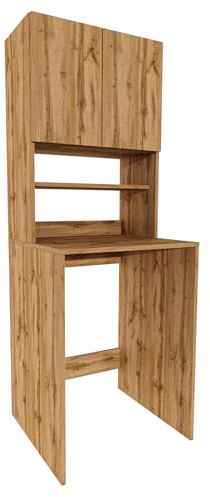 möbelkap Waschmaschinenschrank | Moderner Badschrank für Waschmaschine & Trockner | Pflegeleicht & Kratzfest | Viel Stauraum | Stabile Konstruktion | Eiche Wotan