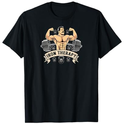 Iron Therapy Gym Workout Bodybuilding Weightlifting Lifter T-Shirt