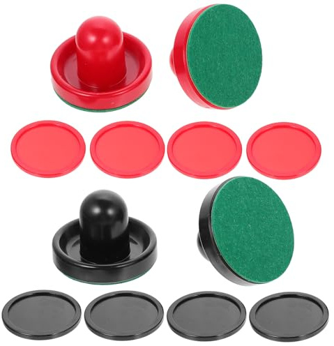 ROMISBABA Set Accessori Air Hockey 76Mm 4 Spingitori Ergonomici 8 Dischi da Gioco in Plastica Ricambi per Tavolo Hockey da Sala Giochi Colore Casuale Colore Casuale