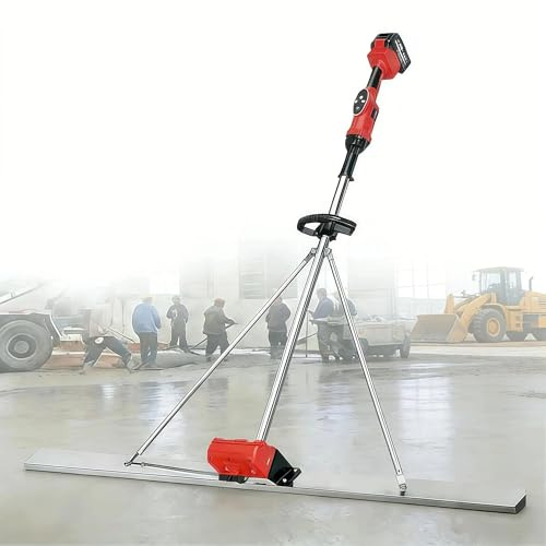 Outil De Finition électrique Pour Béton Règle Nivellement Vibrante Sol Ciment Sans Fil Acier Inoxydable Fixe Triangulaire 1.5m 2batteries