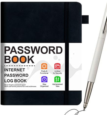 Libro delle password - Organizzatore di accesso al sito Web Tabs alfabetiche, Registro degli indirizzi tascabili compatti, custode del record account sicuro | Soluzione di gestione delle informazioni
