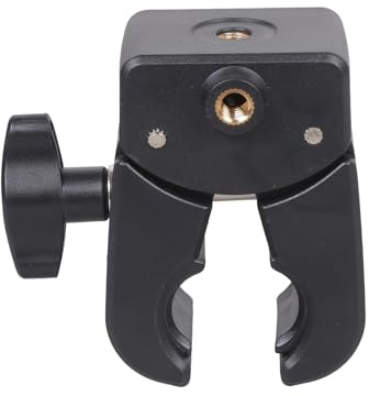 Morsetto regolabile resistente con due basi filettate da 1/4 per action camera su tubi rotondi diametro 15-50 mm morsetto per apparecchiature live streaming