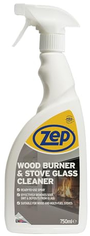 Zep Wood Burner and Stove Glass Cleaner 750ml – Spray for Log Burners & Multi Fuel Stoves, Removes Soot, Grease & Tar, Oven Door & Glass Cleaner