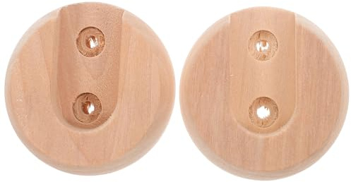 SHINEOFI 2 Stück Holz Kleiderstangenhalter für Schlafzimmer und Balkon mit Einfacher Bedienung und Stilvollem Design in Khaki zur Wandmontage
