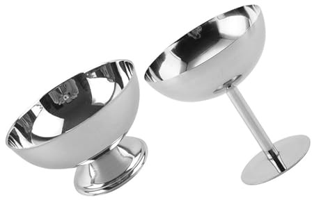 KAILIKETIY Set 2pezzi Coppe per Gelato in Acciaio Inossidabile, Scodelle da Dessert Resistenti per Bar e Party, Perfette per Creare Un'atmosfera Estiva Unica