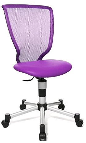 Topstar 71487S07 Titan Junior, Schreibtischstuhl, Kinderdrehstuhl, Jugenddrehstuhl, Netzrückenlehne und Bezugsstoff lila | Made in Germany | Ergonomisch | höhenverstellbar | Geprüfte Sicherheit nach GS-Intertek