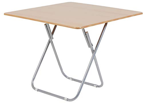 La Bolata The Secret Home - Mesa Cuadrada Plegable Portátil de Madera y Metal - Color Natural - 90 cm x 90 cm x 70 cm - Ideal para Cocina, Terraza o Jardín - hasta 4 Personas