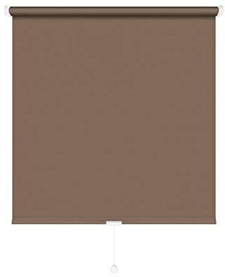 JalousieCrew Schnapprollo Springrollo Mittelzugrollo Mocca Braun - Breite 62 bis 222cm - Länge 160 und 230cm - Blickschutz (182 x 160 cm)