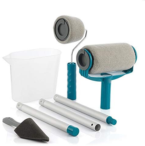 TSC Farbroller-Set, Tropfschutz, nachfüllbar, mit Tank, ausziehbarer Griff, 5-teilig