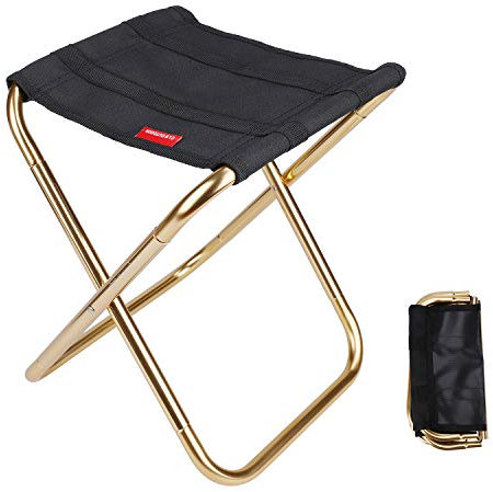 MengH-SHOP Sgabello Pieghevole Portatile Mini Sedia Pieghevole Alluminio Sgabelli Oxford Outdoor Sedia per Pesca Campeggio Picnic Travel Nero 24.5 * 22.5 * 27cm
