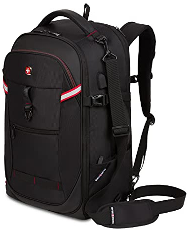 SwissGear 3766 Extra Large 48L Travel Backpack with USB Charging Port, Built-in RFID, Fits 16 Inch Laptop