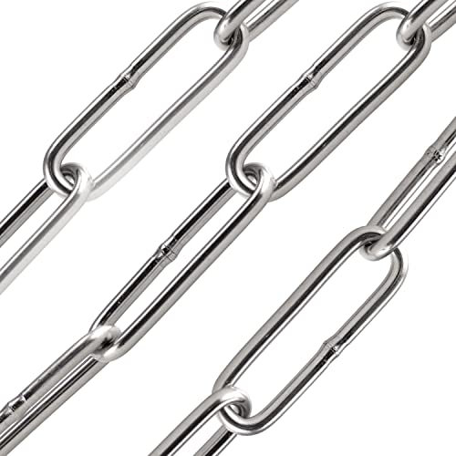FASTON® Edelstahl-Kette 6 mm Edelstahlkette (4 Meter) Edelstahl Gliederkette Absperrkette Rundstahlkette