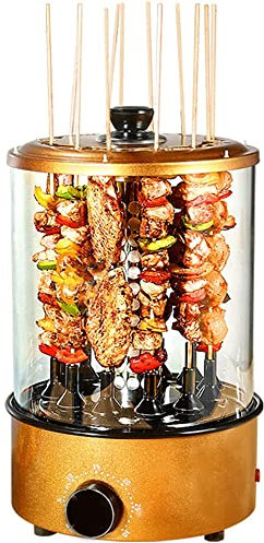 MNSRRN Macchina per spiedo elettrica, Macchina per Barbecue rotativa Automatica Senza Fumo 0 ° -200 ° Temperatura Regolabile con Padella ad Olio, Adatto per 4-6 Persone Barbecue Cup BUSIN