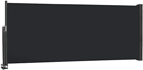 NAIZY Tenda da sole laterale tenda da sole laterale retrattile 100x300 cm protezione privacy retrattile 100% poliestere Tenda da sole laterale UV con maniglia - antracite