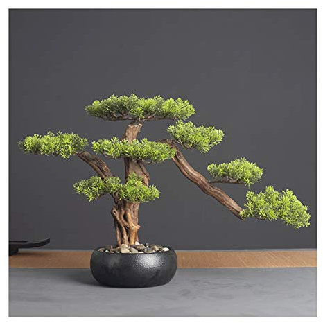 JKXWX Bonsai Pianta 14.2in.Cedar Bonsai Plant Faux Bonsai Tree Simulation Pianta in Vaso Pianta Decorativa Decorativa Pentola Decorativa for casa, Ufficio, Negozio Bonsai Finto