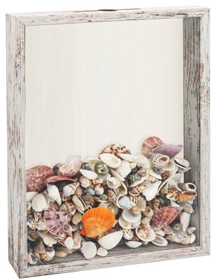 FramePro Caja de Sombra de boletos con Marco de Carga Superior con Ranura en la Parte Superior, Regalo Personalizable para Bricolaje, Concierto, Tapas de Cerveza, Caja de Memoria, Blanco 28 x 35 CM