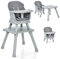 COSTWAY 6-in-1 Babyhochstuhl, Hochstuhl & Essstuhl & Lerntisch & Bausteintisch & Kindersitzgruppe, Kinderhochstuhl mit Sicherheitsgurt und abnehmbares Tablett, Babystuhl Kombihochstuhl (Grau)
