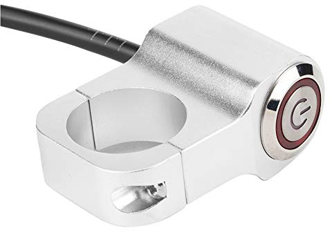 Interruptor de Faro de Manillar de Motocicleta con Luz Indicadora LED Roja, Aleación de Aluminio de 25 Mm, Resistente Al Agua para Piezas de Modificación de Motocicletas
