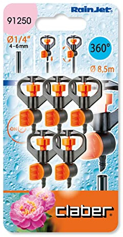 Claber Micro Irrigatori regolabili 180° 91250 Confezione da 5 Pezzi