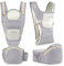 Moby-System AMY 10-in-1 Kindertrage, Baby Hüfttrage 0-36 Monate - Ergonomische Babytrage, 3 Stützpunkte, Verstellbarer Hüftgurt, Atmungsaktive Baumwolle - Bis 15 kg, Grau