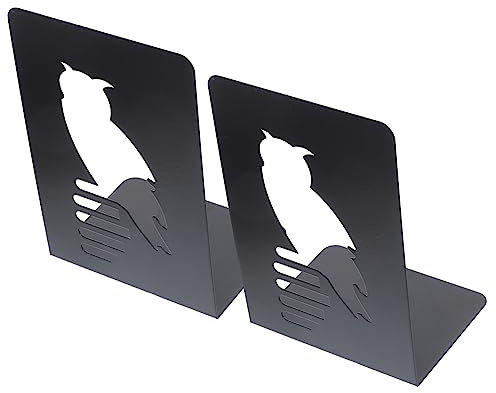 TEHAUX 1 Paar Tischplatte Regal Desktop-Buch-Organizer Bücherregal-Dekor Desktop-Bücherregal Tisch-Bücherregal Eulen-Buchstütze süße Buchstützen Metall Bücherstand Leseregal Student Eisen