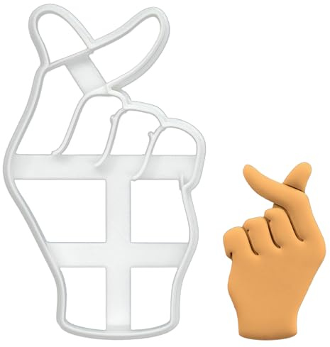 BAKERLOGY Finger Heart Cookie Cutter - Detailed Biscuit Cutter Design for Baking and Crafts, Ideal on Fondant, Dough, Clay
