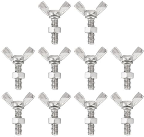 QUARKZMAN 20pz Viti Farfalla a Ali M6-1x20mm Con 20pz Dadi, Viti Farfalla a Mano in Acciaio Inossidabile 304, Viti Farfalla a Mano a Testa a Farfalla