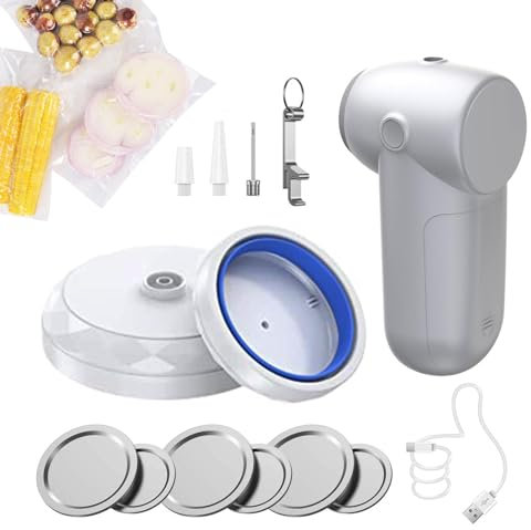 Máquina de sellado al vacío de alimentos | Máquina de almacenamiento de alimentos al vacío - Máquina de envasado al vacío con tapas de tarros, herramienta portátil para tarros de conserva, máquina de
