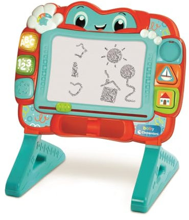 Clementoni - Pizarra Cantarina Interactiva - Centro de Actividades Electrónico - Para Dibujar y Aprender - Juego 2 en 1 para Niños y Niñas - A partir de 18 Meses - Made in Italy - 61434