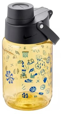 Nike Unisex – Erwachsene TR Renew Recharge Chug Bottle 12oz Graphic Trinkflasche, Yellow Ochre/Black/Game royal, 354ml