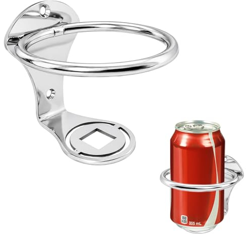 Getränkehalter für Boote, Dosen, Flaschen und Becher, Getränkehalter für Wohnmobile, Marine, LKW, Auto, 8,4 cm Innendurchmesser, Edelstahl, 1 Stück