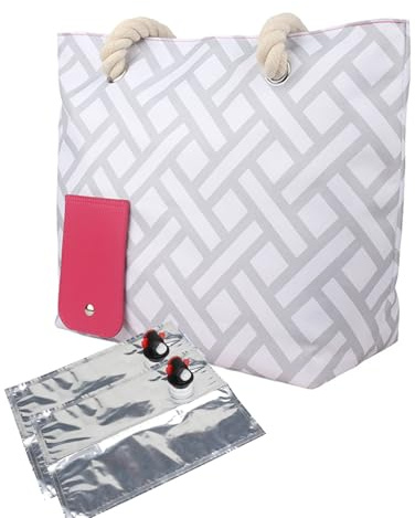 Sac à Vin Plage avec Distributeur Caché/Compartiment Isolé, Sac De Transport Portable, pour Films, Concerts, Plages, Piscines, Shopping