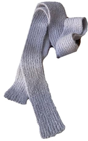 Uqezagpa Damen-Schal, Halstuch für Damen und Herren, weicher Halswärmer, gestrickt, schmal, langer Schal, Winter, Herbst, Mode, Halsbekleidung, grau, 180x6cm