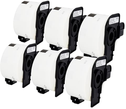 Veson – 6 rullar vita DK-11208 DK11208 kompatibel med Brother-adressetikettrullar, 38 mm x 90 mm fraktetiketter för Brother QL etikettskrivare (400 etiketter per rulle)