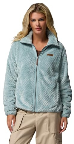 Columbia Fire Side 2 Sherpa da donna con cerniera intera, giacca in pile con cerniera intera, blu stropicciato, S