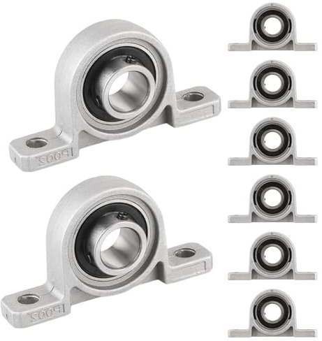 MIVIDE 8 cuscinetti a stelo KP004 da 20 mm, foro flangiato, cuscinetto a sfera, cuscinetto a sfera, cuscinetto ondulato in lega di zinco, cuscinetto da 20 mm, per macchine da stampa, stampante 3D