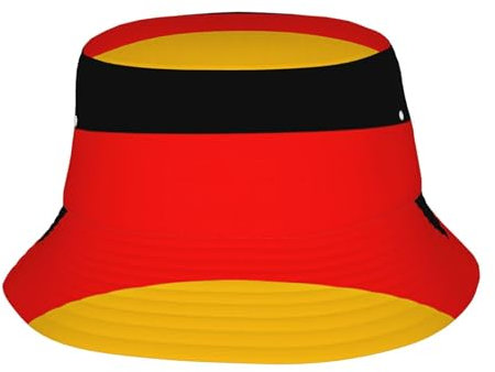 PHAYAH Sonnenhut mit Deutschland-Flaggenmuster, für Erwachsene, exquisiter Druck, Unisex, Sommer, Fischerhut, Reise, Strandhut, Schwarz, Einheitsgröße, Schwarz, EinheitsgröÃŸe