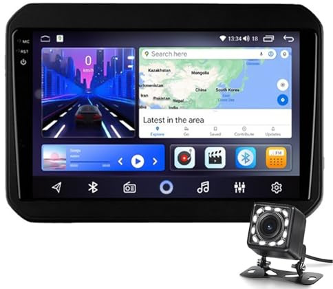 Double Din 9 Inch Touch Screen Car Radio For Suzuki Ignis 2016-2020 With CarPlay Android Auto/Bluetooth Android 14 Car Stereo With Backup Camera FM Radio Steering Wheel Controls(Color:WIFI 1G+32G)