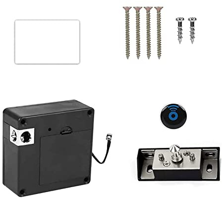 Elektronisches Schrankschloss, versteckte Schlösser, Schubladenschloss mit RFID-Karte/Etikett Sensorabstand 50 mm, DIY Schloss schlüssellos für Holzschublade Schrank Schrank