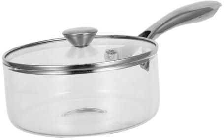 SOIMISS Pentola Vetro Borosilicato Piccolo Con Manico Acciaio Cottura Zuppe Noodles Su Piano Cottura Elettrico