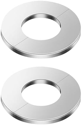 Wall Split Flange Pipe Cover 2Pcs Silver Stainless Steel Round, Radiator Pipe Covers Chrome for Decorative Pipe Wall Holes、 Drain Pipe Cover、Bathroom