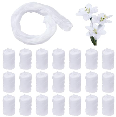FINGERINSPIRE 24 st nylonstrumpor gör-det-själv blomma 58,5 cm långa vita nylonsilkesstrumpor för kvinnor strumpa blomma tygmaterial dragfast silkesstrumpa blommor för gör-det-själv blomtillverkning