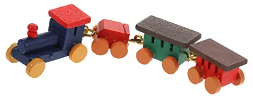 Yardwe Mini Holz Zug Spielzeug FüR Kinder Puppenhaus Dekoration Miniatur Eisenbahn Holzspielzeug Lustiges Zug Handwerk 3D Modell 3.94X0.75X0.47In