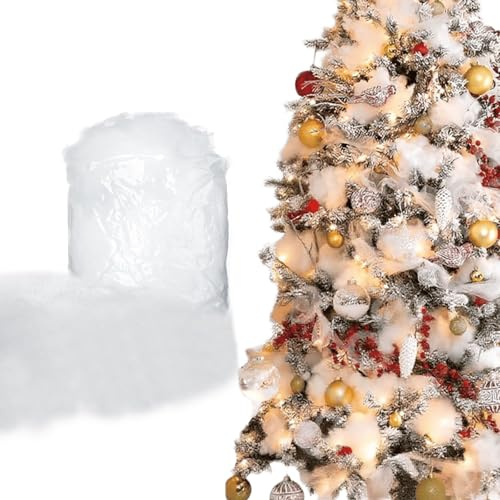 CIYIN Neve Finta di Natale, 150g Neve Artificiale in Fibra, Coperta di Neve, Soffice Neve per Inverno Mantello Villaggio Natività, Decorazione Dell'albero di Natale