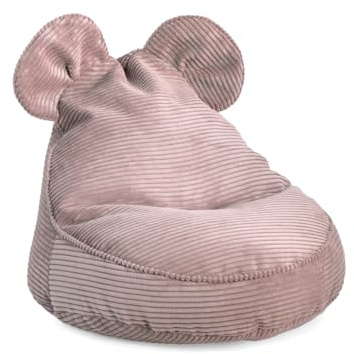 Gutekissen® Sitzsack Kinder „Sweet“ mit Ohren - Lincoln, Montessori Sitzkissen für Kinderzimmer (Rosa, 68/59/55 mit Ohren)